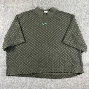 Nike Women Large Modern Top Everyday Sportswear Jacquard Boxy Center Check DQ678